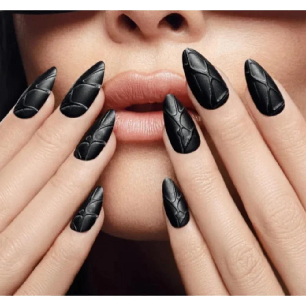 Designer Nails High Quality Black White Gary Gagliani Stiletto Press On Nail Kit